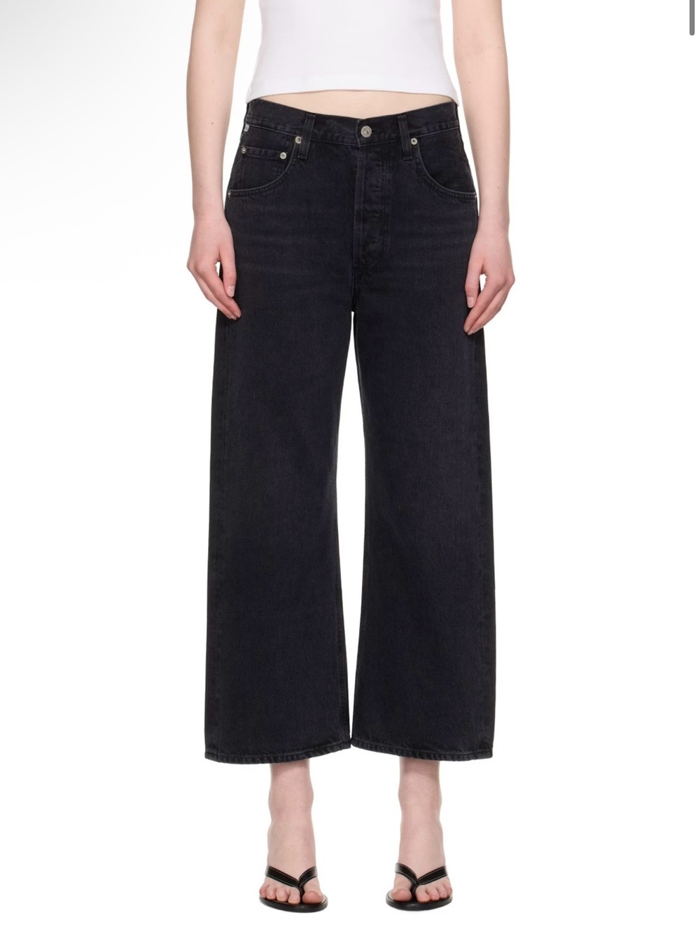 Citizens Of Humanity “Goucho” Black Wide-Leg High-Rise Jeans cropped size 27